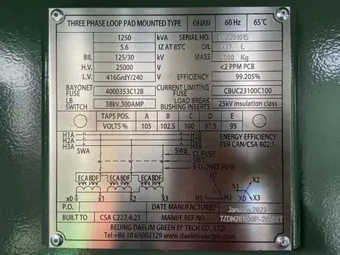 Transformer Identification Plates detail view 6