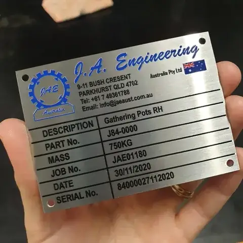 Compliance & Certification Plates detail view 3