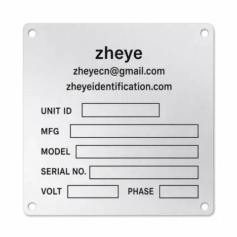 Equipment Identification Plates detail view 2