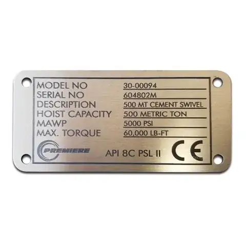 Equipment Identification Plates detail view 5