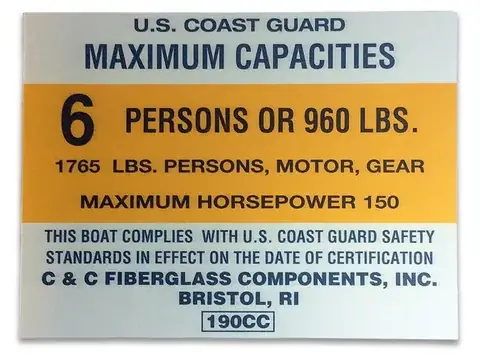 Boat Builder & Capacity Plates detail view 2