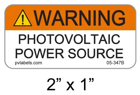 Photovoltaic System Labels detail view 3