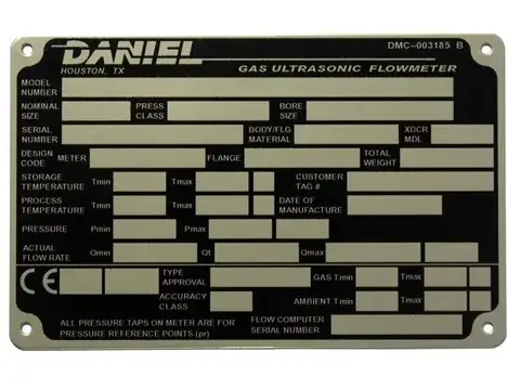 Rating & Data Plates detail view 3