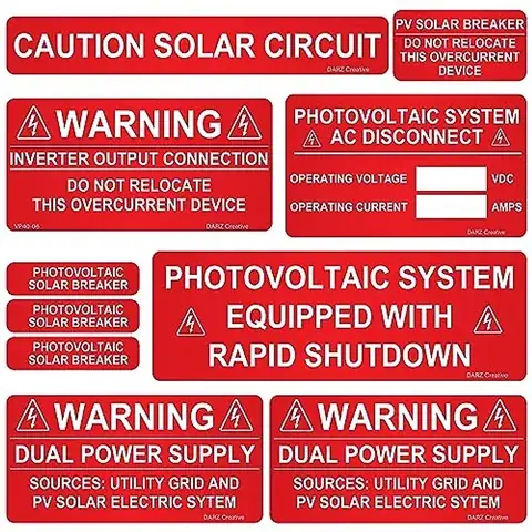 Photovoltaic System Labels detail view 5