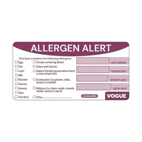 Allergen Warning Labels detail view 5