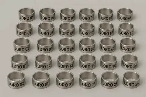 Closed Aluminum Bird Rings detail view 3