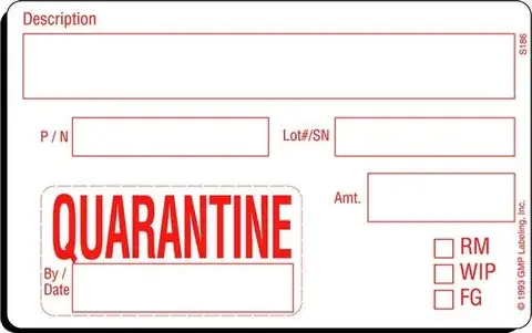 Quarantine Labels detail view 6