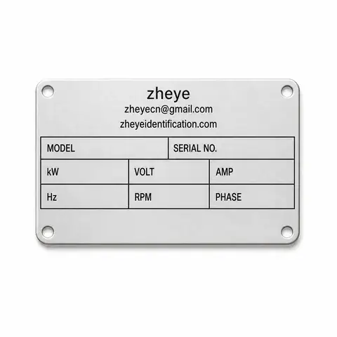 Motor Nameplates detail view 2