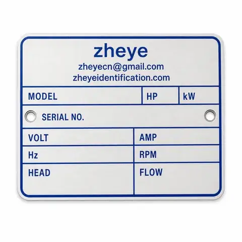Pump Nameplates detail view 2
