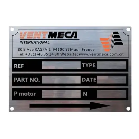 Pump Nameplates detail view 4