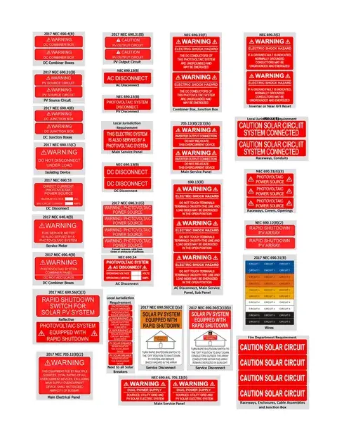 Photovoltaic System Labels detail view 4