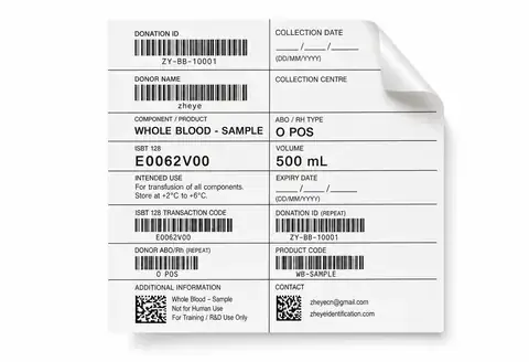 Blood Bag & Blood Component Labels product image