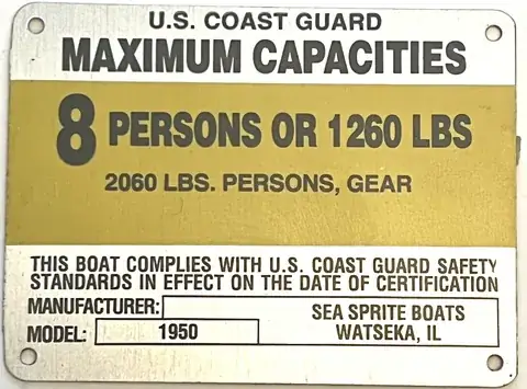 Boat Builder & Capacity Plates detail view 3